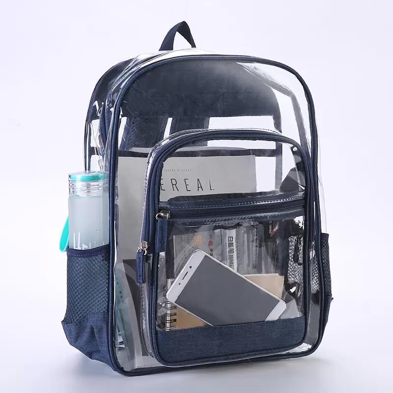 Transparent Casual High School Student PVC Book Bag