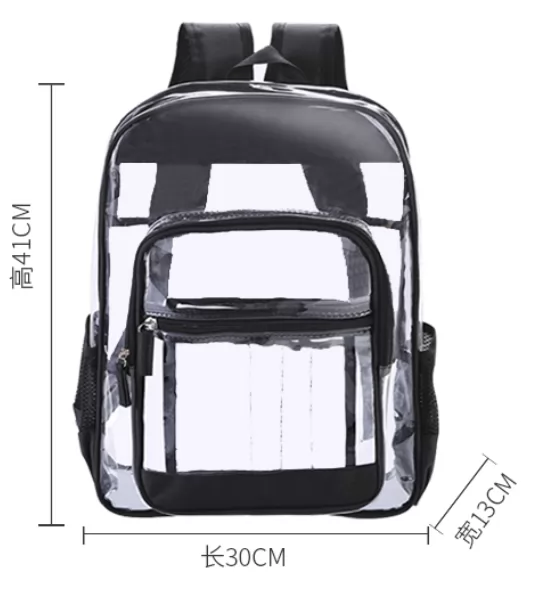 Transparent Casual High School Student PVC Book Bag