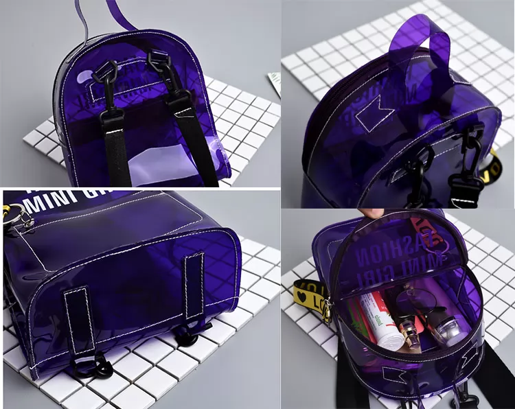 Transparent Casual High School Student PVC Book Bag