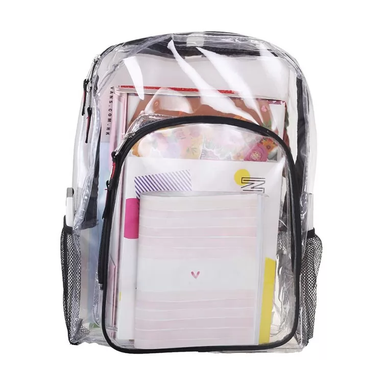 Transparent Casual High School Student PVC Book Bag